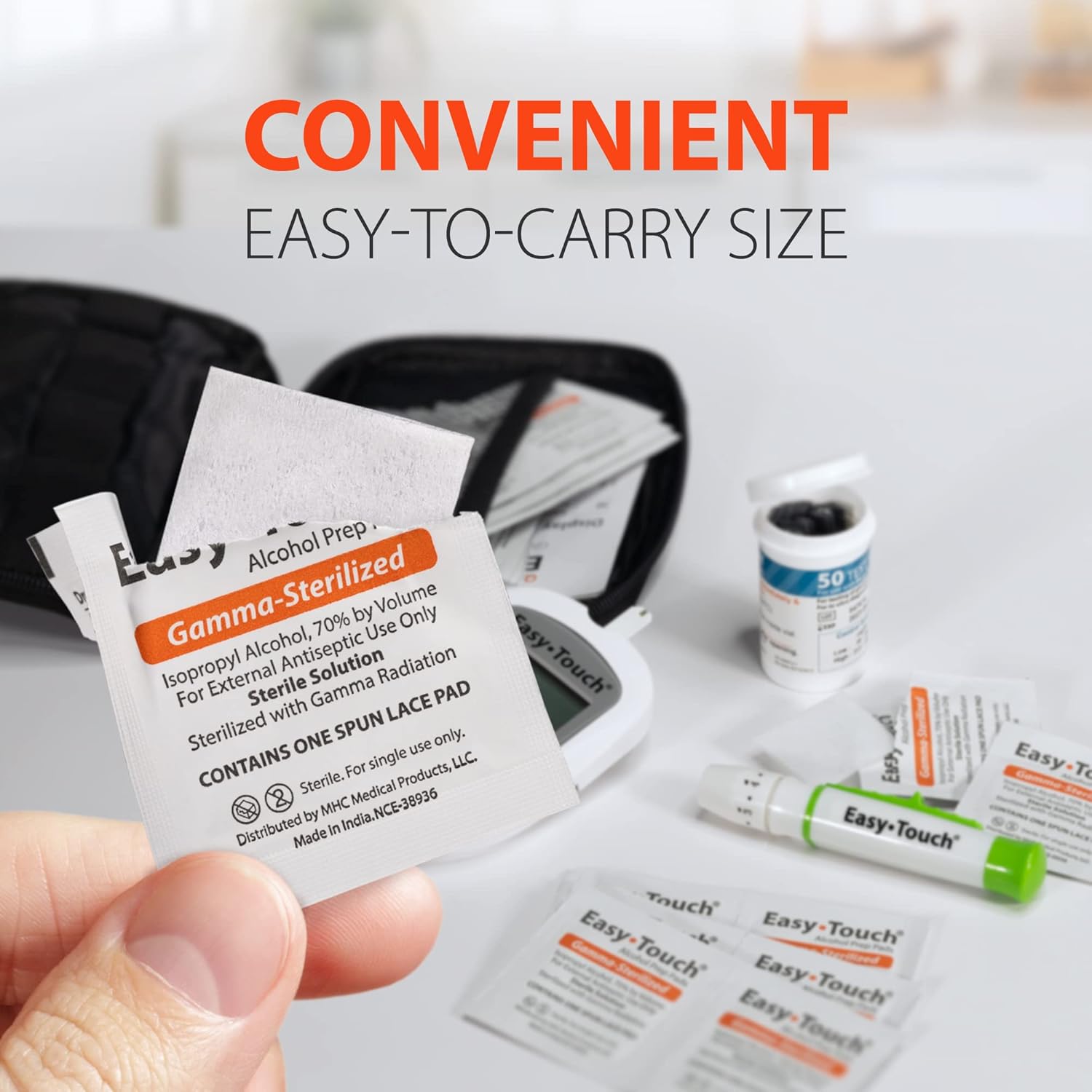 Alcohol Prep Pads convenient to carry